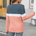 thumbnail image 5 of Long Sleeve Shirts For Women Color Block Tunic Tops Casual Shirts Round Neck Pullover Womens Long Sleeve Tops, 5 of 7