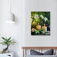 thumbnail image 4 of JEUXUS Canvas Prints Zen Art Wall Decor Spa Massage Treatment Painting Picture Orchid Flower Frangipani Bamboo Flaming Candle Print On Canvas Ready to Hang, 4 of 5