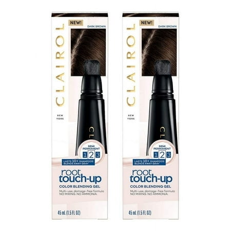 Clairol Root Touch-Up Hair Dye, Semi-Permanent Hair Color Blending Gel, 4 Dark Brown, 1.5 fl oz