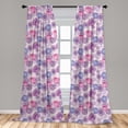 thumbnail image 5 of Ambesonne Purple Curtains, Watercolor Flower Art, Pair of 28"x95", Blue Pink, 5 of 5