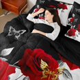thumbnail image 4 of Homewish Boys Girls Chic Floral Red Rose Twin Bedding Sets 7-Piece,Happy Valentine'S Day Bedding Comforter Set Microfiber,Romantic Couple Lover Butterflies Breathable Sheet Sets, 4 of 8