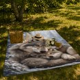 thumbnail image 7 of Snow Wolves Nuzzling Winter Forest Realistic Art, Cozy Friendship Quote Scene, Warm Flannel Blanket for Living Room and Reading Nook, Art Lovers Friendship Gift, Artistic Home Decor, 7 of 7