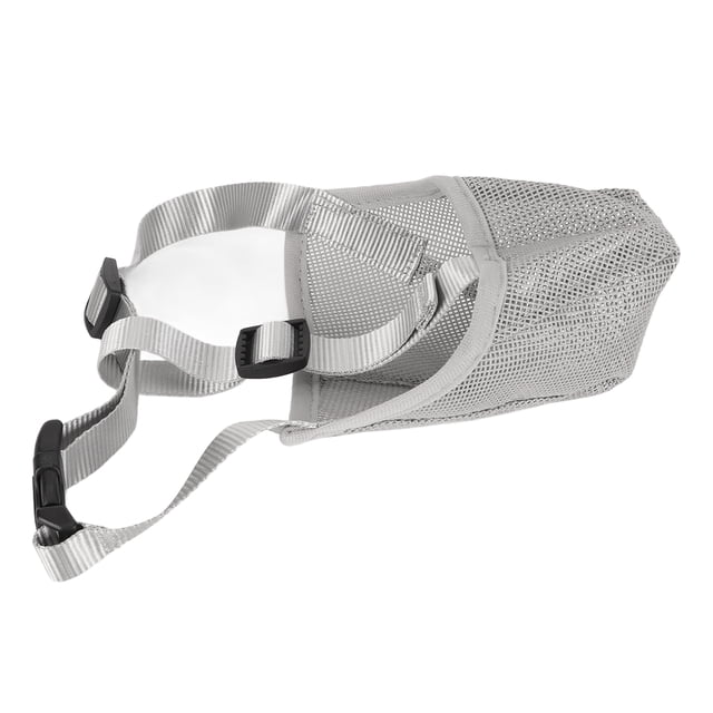 Dog Muzzle For Small Dogs, Breathable Soft Nylon Muzzle Bulldog Muzzle No Barking Muzzle Mesh Soft Dog Muzzle For Small Medium Large Dogs Anti Biting Barking Chewing, Gray