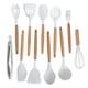 thumbnail image 5 of Utensilio de cocina de silicona, 12 Uds., mango de madera antiadherente, herramienta para cocinar y hornear con caja de almacenamiento, 5 of 14