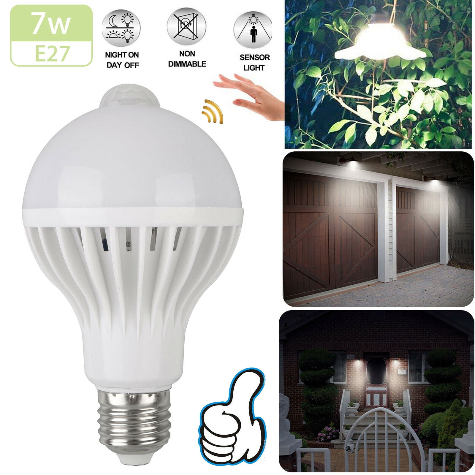 Motion Sensor Light Bulbs Outdoor ,Security LED Bulb, Indoor E27 Bulb
