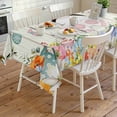 thumbnail image 4 of Easter Rectangle Tablecloth, Spring Farmhouse Watercolor Bunny Eggs Wood Grain Waterproof & StainResistant Tablecloth, Washable Oil-proof Table Cover for Dining/Party/Wedding/Camping/Buffet 54x108 In, 4 of 9
