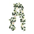 thumbnail image 1 of ¡1*Flores artificiales en liquidación! Guirnalda de vides artificiales con flores, plantas colgantes, guirnalda verde para chimenea, pared, puerta, hogar, boda, fiesta. ¡Gran oferta!, 1 of 8