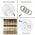 thumbnail image 3 of Brown Stripes Shower Curtain Set - Extra Long 72" x 96" Washable Bathtub Curtain with 12 Hooks, Country Watercolors Gradient Texture Waterproof Fabric Stall Shower Curtains for Bathroom Décor, 3 of 6