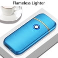 thumbnail image 3 of Electric Lighter Outdoor Windproof Flameless USB Dual Sided Rechargeable Key Lighter Blue, 3 of 5