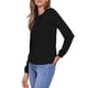 thumbnail image 4 of INSPIRE CHIC Camisetas de Manga Larga para Mujer Otoño Invierno con Cuello Redondo Plisado Ajustadas Básicas Tallas XS Negro, 4 of 6