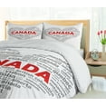 thumbnail image 5 of Ambesonne Canada Duvet Cover Sets, Canadian Regions Calligraphy, 2-Queen, Dimgray Vermilion White, 5 of 7