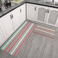 thumbnail image 2 of Red and Green Christmas Pattern Kitchen Rugs Sets Of 2,Anti Fatigue Kitchen Mat Rugs Non Slip Washable,Decorative Kitchen Floor Mats for Kitchen,Sink,Laundry,17"x30"+17"x47", 2 of 7