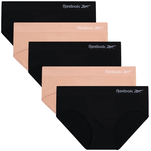 Reebok Pack de 5 braguitas hipster sin costuras elásticas talla grande