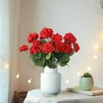 thumbnail image 4 of 3 Pcs 14'' Artificial Geranium Silk Flower Outdoor UV Resistant Garden Plants Bush Faux Flowers for Home Wedding Kitchen Table Centerpieces Decor (Red), 4 of 7