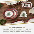 thumbnail image 3 of Spode Christmas Tree Tartan Salad Plate (Set of 4) - 7.75" Earthenware Plate, Holiday Tableware for Serving Salads, Appetizers, Desserts - Dishwasher and Microwave Safe, Festive Christmas Dinnerware, 3 of 8