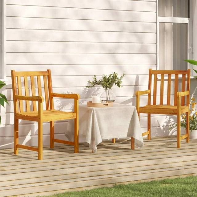 vidaXL Chaises de Jardin 2 Pcs Bois d'Acacia Massif