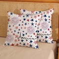 thumbnail image 2 of 4th of July of July Pillow Covers 18x18 Set Of 2 America Memorial Day Blue Red Fireworks Stars Throw Pillow Covers Outdoor Independence Day Patriotic Pillowcase Farmhouse Cushion Cover For Home Sofa, 2 of 6