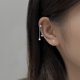 thumbnail image 1 of Pendientes de clip de oreja de doble capa para mujer, de alta gama, con borlas de diamantes brillantes, 1 of 5