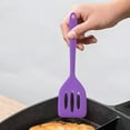 thumbnail image 3 of BPPEG Small Silicone Spatula,Mini Rubber Turner,High Heat Resistant Slotted,Egg Fish Spatula Flipper,Small Pancake Turner,Mini Serving Cooking Kitchen Utensils,8.14 In Slotted Spatula,Purple, 3 of 7