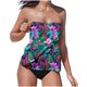 thumbnail image 2 of Karight Strapless Tankini Swimsuits for Women Tummy Control 2 Piece Bathing Suits Bandeau Blouson Swim Top with Bikini Bottom, 2 of 4