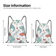 thumbnail image 2 of Honeii Music Lover Dinosaur Print Drawstring Backpack,Drawstring Bags String Backpack Gym Cinch Sack Backpack Sport Bag Draw-Medium, 2 of 6