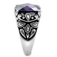 thumbnail image 5 of High polished (no plating) Stainless Steel Ring with AAA Grade CZ in Amethyst for Women Style TK016, 5 of 5
