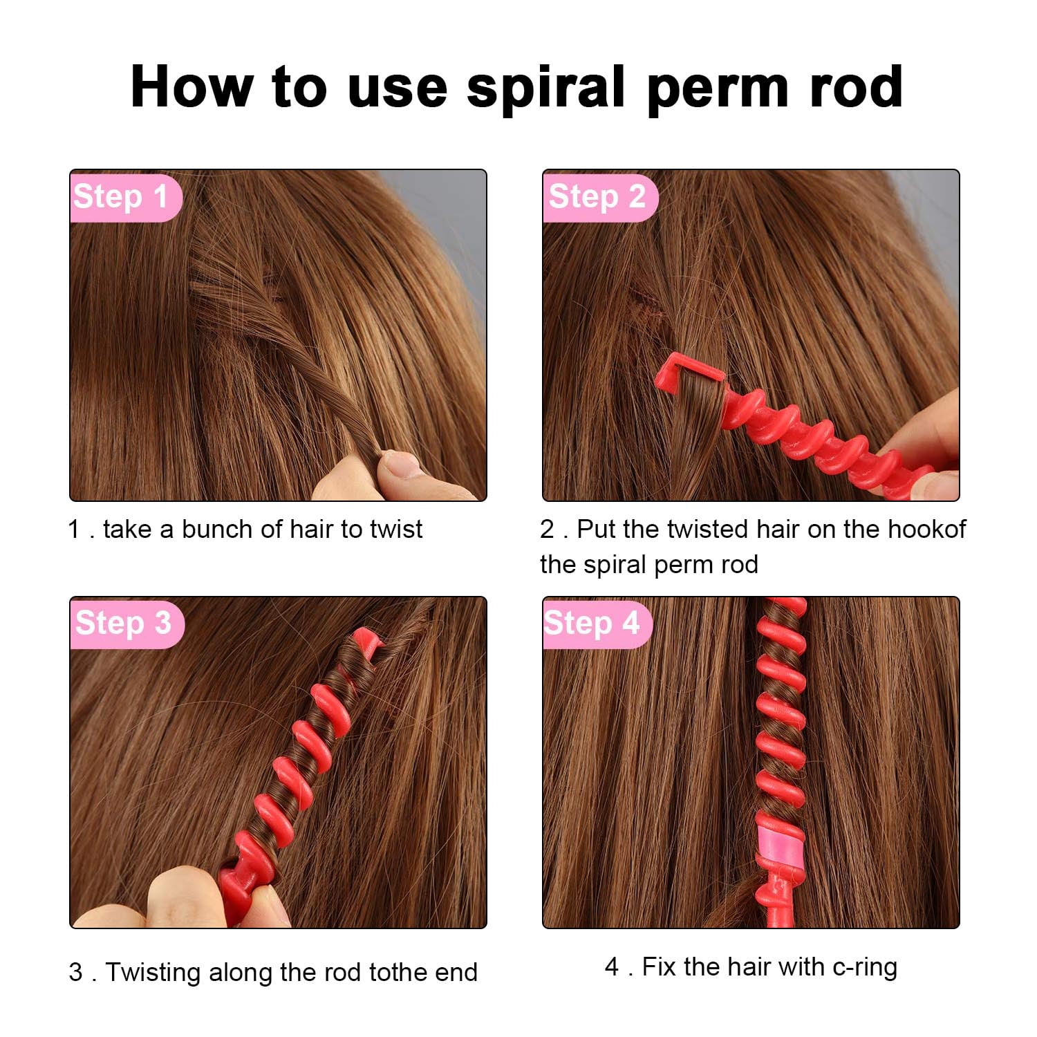 size of spiral perm rods and curl