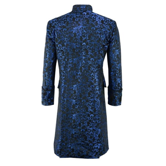 Outfmvch jackets for men Button Fashion Steampunk Vintage Tail Jacket Gothic Frock Uniform womens tops cardigan for men Blue