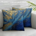 thumbnail image 3 of ARISTURING Marble Texture Natural Luxury Navy Blue Gold Painting Set of Decorative Throw Pillow Cases Sofa Cushion Covers for Couch Bedroom Living Room Car Home Decor, 3 of 5