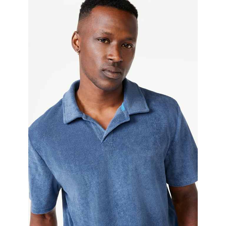 Free Men's Towel Terry Polo Shirt with Short Sleeves - Walmart.com