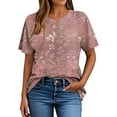 thumbnail image 4 of Delliss Womens Short Sleeve Tops Crew Neck T-Shirts Casual Blouses Dressy Loose Summer Clothes 2025, 4 of 4