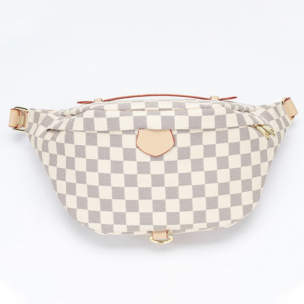 Lumento Travel Checkered Crossbody Waist Bag Sling Pack Satchel