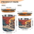 thumbnail image 3 of Wobogo Sea Sunrise Tiger Pattern Food Storage Jars 304 Food Grade Stainless Steel Canisters With Vacuum Airtight Lids for Coffee Snacks Nuts Cereal 500ML, 3 of 9