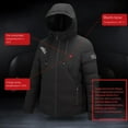 thumbnail image 5 of Kmdttou Women's Heated Waterproof Rain Jacket USB Intelligent Constant Temperature Heated Windproof Plus Size Coat For Men And Women Winter 4 Heated Jacket Coat Black M, 5 of 8