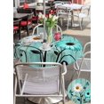 thumbnail image 5 of Outdoor Tablecloth with Umbrella Hole for Patio/Picnic/Party/Camping, Turquoise Daisy Farmhouse Waterproof Table Cloth Round Cover Washable, Country Teal Floral (Dia 54"), 5 of 9