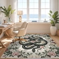 thumbnail image 3 of Design&I 3'x5' Ultra Soft Throw Mat, Watercolor Border Pink Aesthetic Botanical Snake Gothic Vintage Playful None Fluffy Washable Easy Care Indoor rug for Bedside Hallway, 3 of 7