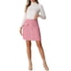thumbnail image 2 of Falda de tweed a cuadros para mujer INSPIRE CHIC con decoración de botones de color contrastante, falda mini de cintura alta L color rosa intenso, 2 of 6