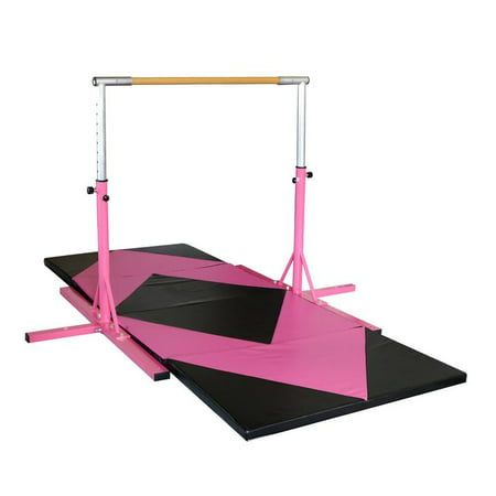 Adjustable Gymnast Horizontal Training Bar Home Gym Practice Indoor Sports Equipment With Gym Mat