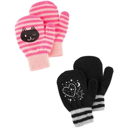 - OshKosh B'gosh Baby Girls' 2-Pack Glow-in-the-Dark Gripper Gloves, 2T-4T