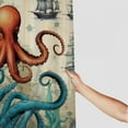 thumbnail image 3 of Orinice  Vintage Nautical Octopus Shower Curtain 60Wx72H Inch Ocean Pirate Map Jellyfish Teal Marine Animal Coastal Sailboat Adventure Bathroom Decor Fabric Polyester Waterproof  60x72, 3 of 7