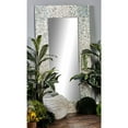 thumbnail image 3 of DecMode 36" x 70" Cream Handmade Mosaic Wall Mirror with Blue Corners, 3 of 15