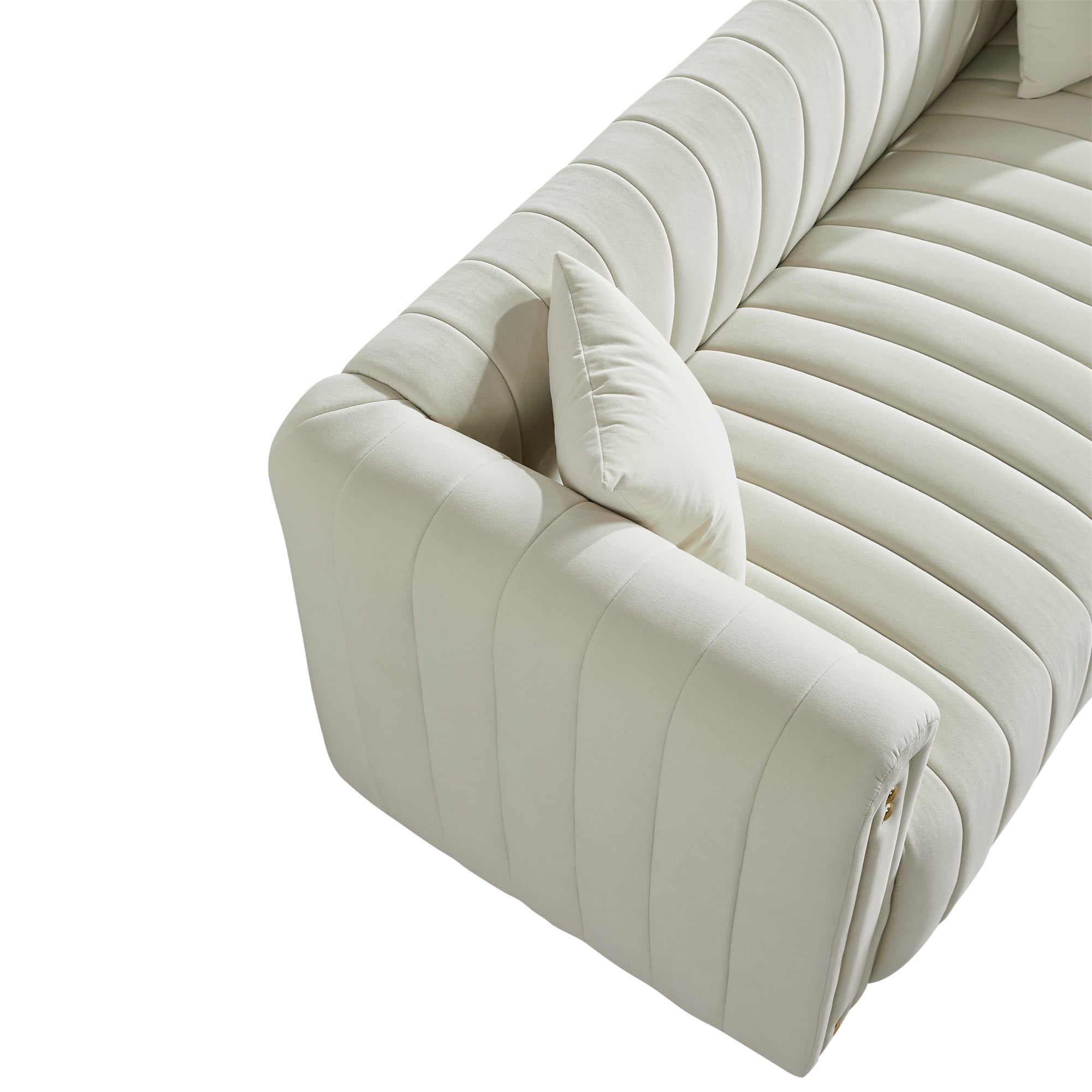 Resenkos Velvet Futon Sofa, Loveseat Couch for Living Room, Bedroom Apartment, Studio and Small Space, White Resenkos Velvet Futon Sofa, Loveseat Couch for Living Room, Bedroom Apartment, Studio and Small Space, White
