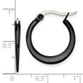 thumbnail image 3 of FB Jewels Stainless Steel Black IP plated 19mm Hoop Earrings, 3 of 3