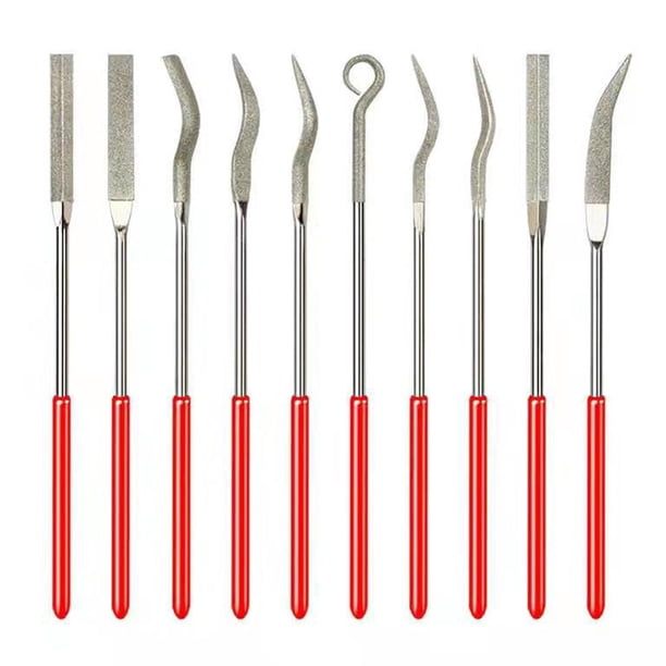 GOOHOCHY Juego de 10 limas de aguja de diamante, limas de metal para joyeros, herramientas manuales