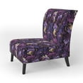 thumbnail image 3 of Designart "Royal Ragdolls In Deep Purple" Purple Paisley Upholstered Accent Chair - Glam Arm Chair For Bedroom, 3 of 7