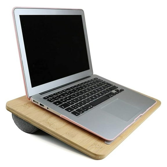 - Wooden Laptop Stand for Lap, Desk with Cushion (17 inch), Portable Tray Bed and Sofa