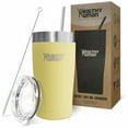 thumbnail image 4 of Healthy Human Stainless Steel Tumbler with Straw & Lid | Splash Proof Insulated Travel Cup | Eco-Friendly Coffee Tumblers | Water Cups with Straws Cleaner and Splash Proof Lids (20oz, Limoncello), 4 of 6
