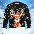 thumbnail image 5 of Men's Christmas Reindeer Snowman Penguin Santa and Snowflakes Sweater,Black,S, 5 of 7