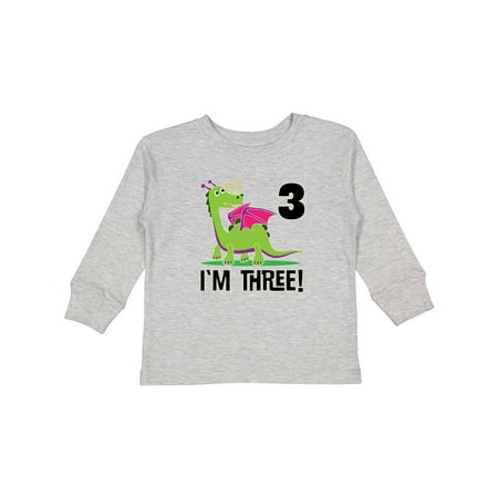 

Inktastic 3rd Birthday Outfit Girl Dragon Gift Toddler Toddler Girl Long Sleeve T-Shirt