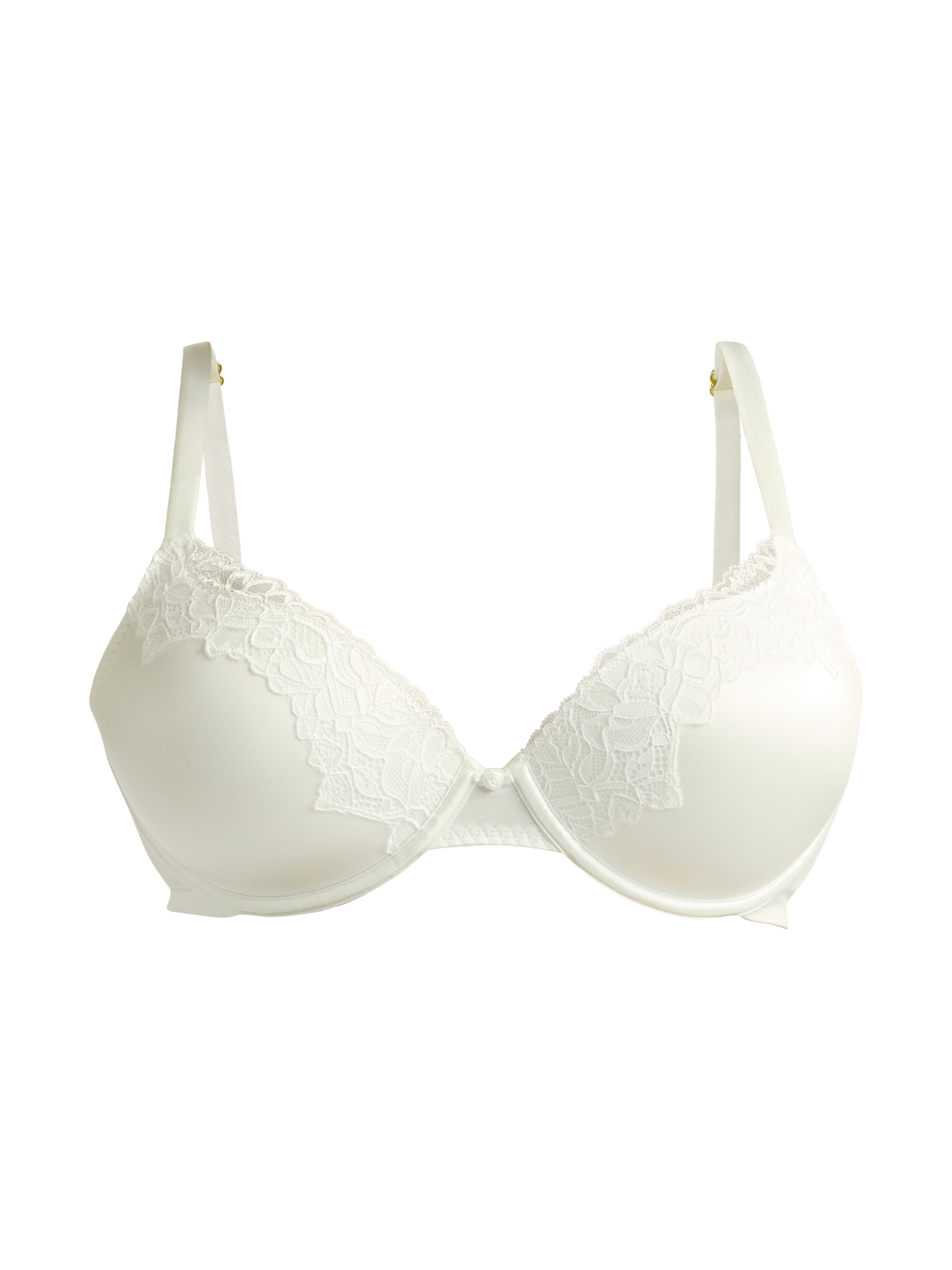 Joyspun Women's Bridal Satin Push Up Bra with Lace Trim, Sizes 34B-40C